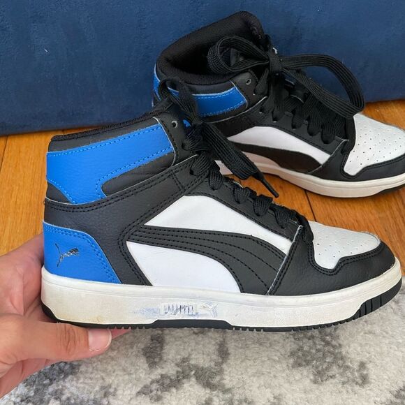 Puma Kids’ Rebound Layup High Top Sneakers Blue, Boys’ Size 3 - Picture 2 of 8